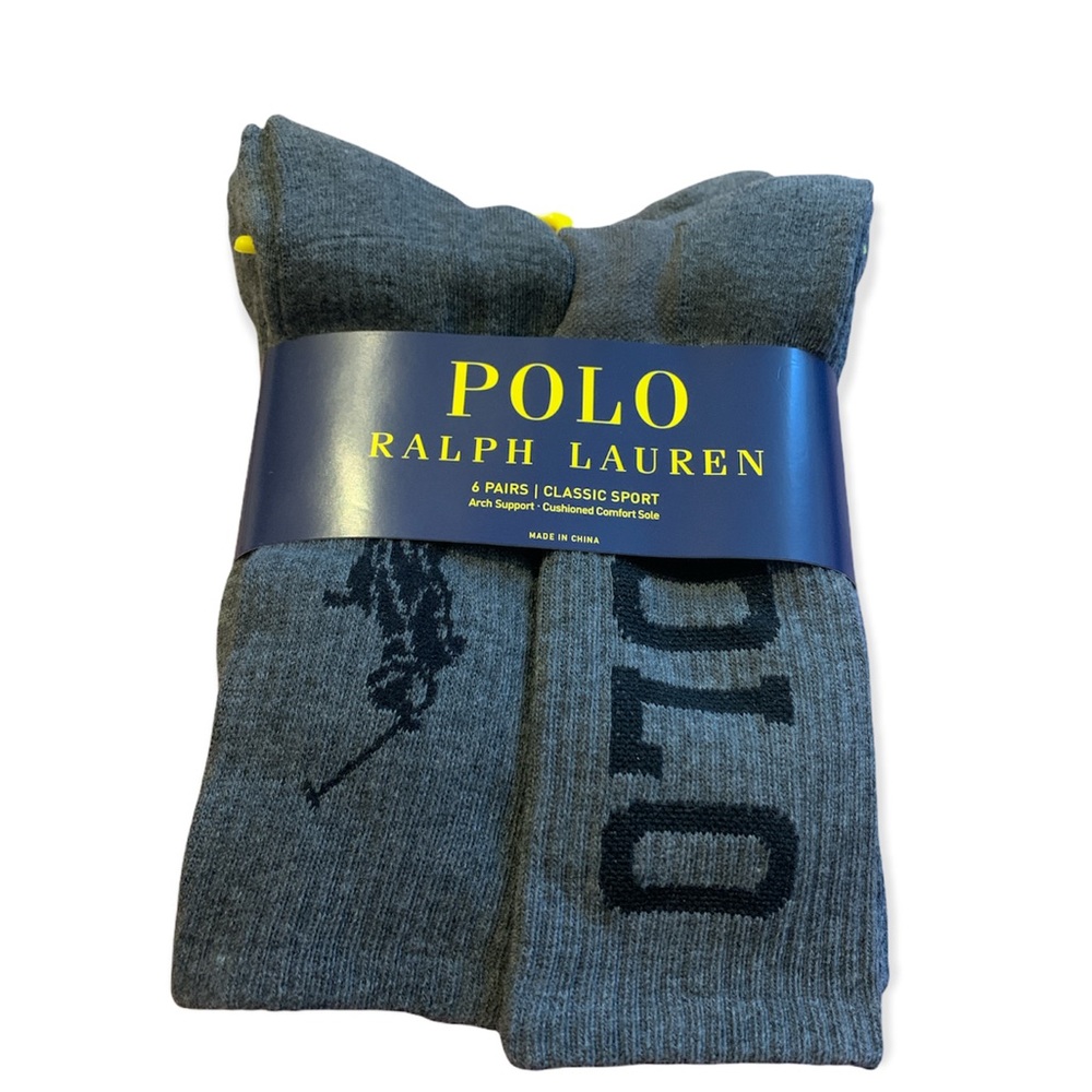 Polo Ralph Lauren 6 Classic Sport Socks- Dual Logo